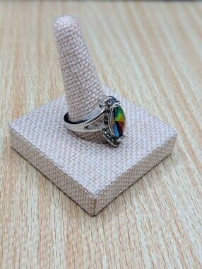 Rainbow Iridescent Marquis Cut Fashion Ring